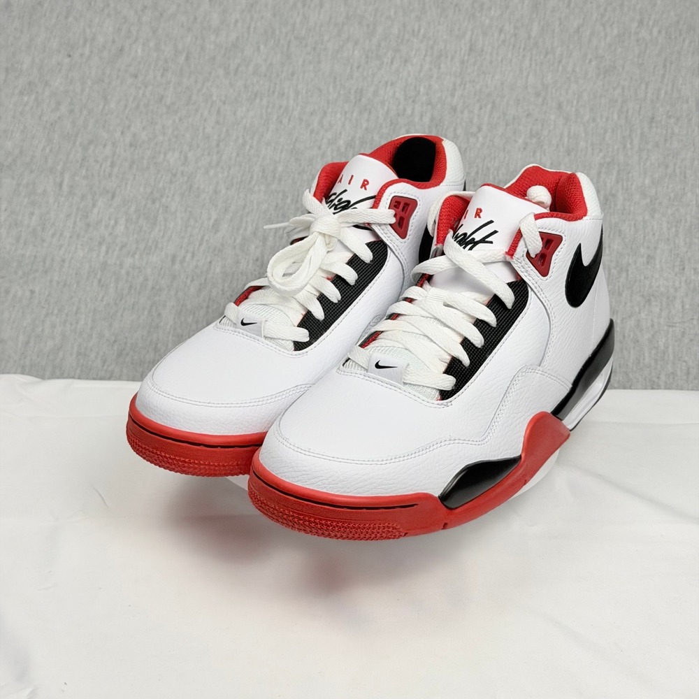 Nike Air Flight 89 White University Red Black Sneakers BQ4212-100 Mens 9.5